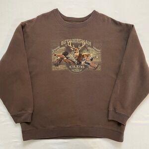 Vintage Croft And Barrow Embroidered Deer Crewneck Duck Hunting Mens Large